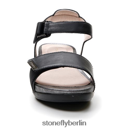 flache Sandalen Stonefly Eve 29 Nappaleder/Lycra Schwarz Frauen LRBH8V158