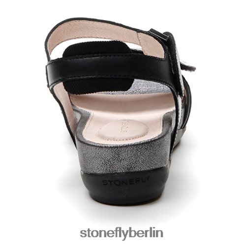 flache Sandalen Stonefly Eve 29 Nappaleder/Lycra Schwarz Frauen LRBH8V158