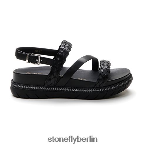 flache Sandalen Stonefly Kerrie 2 geprägte s./waden lth Schwarz Frauen LRBH8V172