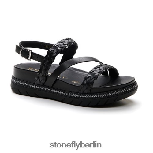 flache Sandalen Stonefly Kerrie 2 geprägte s./waden lth Schwarz Frauen LRBH8V172