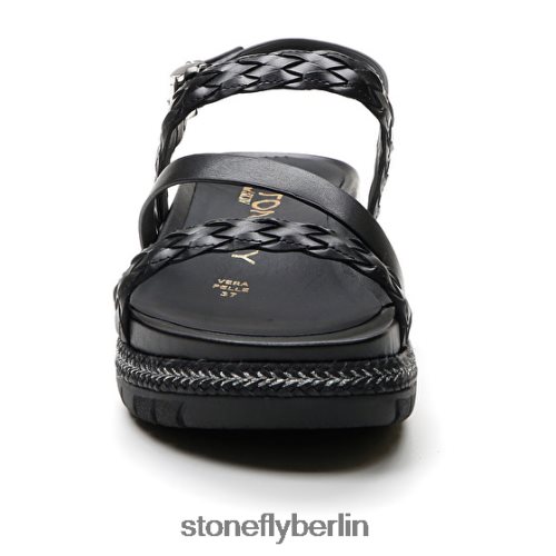 flache Sandalen Stonefly Kerrie 2 geprägte s./waden lth Schwarz Frauen LRBH8V172