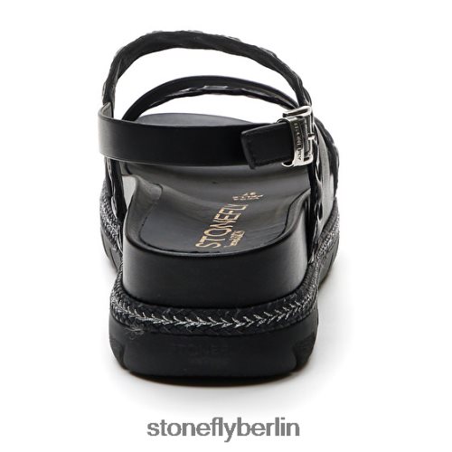 flache Sandalen Stonefly Kerrie 2 geprägte s./waden lth Schwarz Frauen LRBH8V172