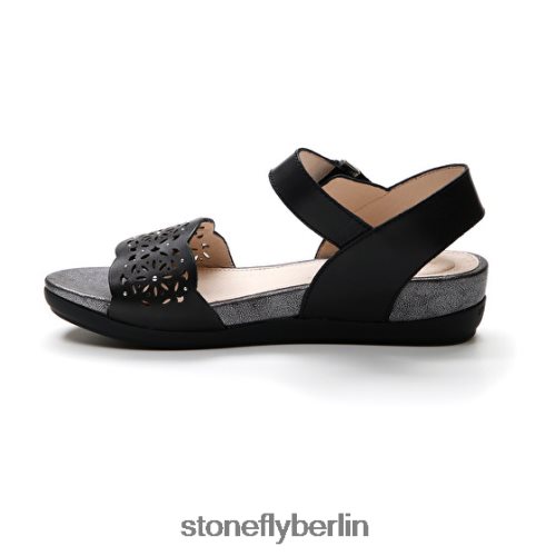 flache Sandalen Stonefly Vorabend 27 Kalb lth Schwarz Frauen LRBH8V157
