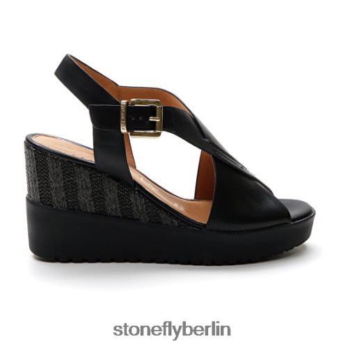 Keilsandalen Stonefly 16 Kalbslederth Schwarz Frauen LRBH8V221