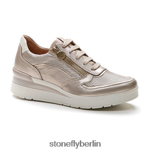 Schuhe mit Reißverschluss Stonefly Creme 40 laminiert lth i89 Frauen LRBH8V86
