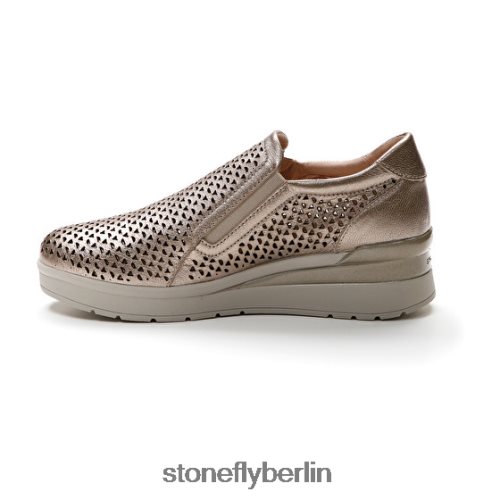 Schuhe mit Reißverschluss Stonefly creme 25 laminiert lth metallisches Sprudeln Frauen LRBH8V89