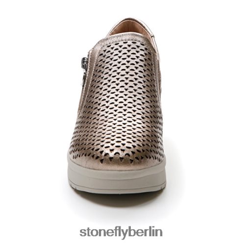 Schuhe mit Reißverschluss Stonefly creme 25 laminiert lth metallisches Sprudeln Frauen LRBH8V89