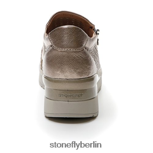 Schuhe mit Reißverschluss Stonefly creme 25 laminiert lth metallisches Sprudeln Frauen LRBH8V89